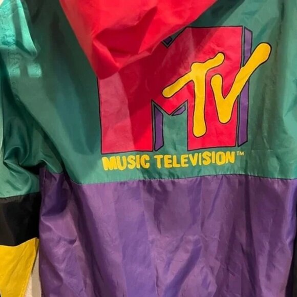MTV Music Television Vintage 
Zip Up Hooded Windbreaker Jacket - Picture 3 of 13